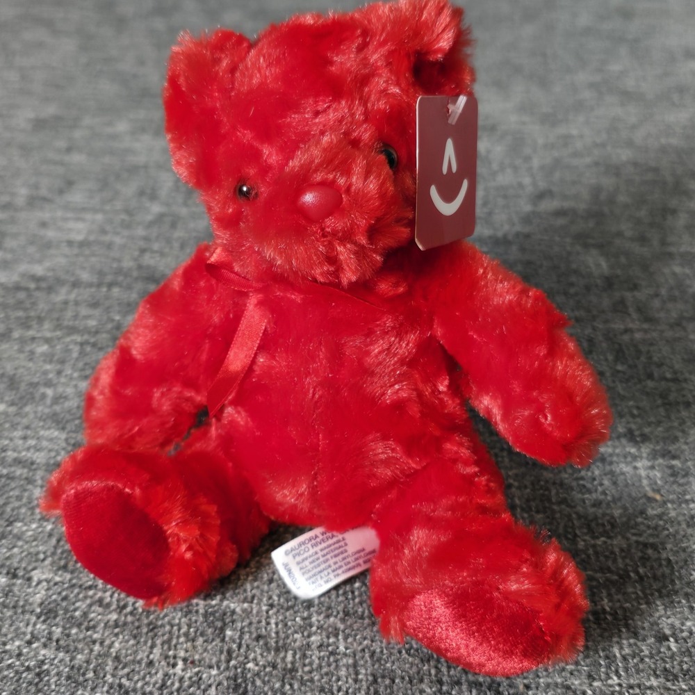 Aurora World Val Rainbow Bear 9 Inch Red Plush Teddy Bear 87074 NWT